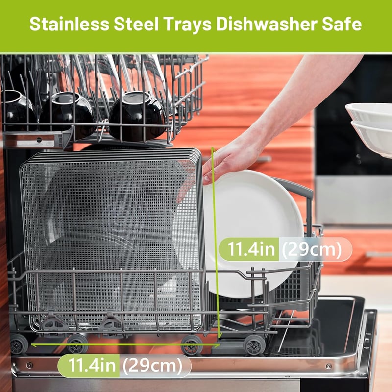 Reemix Aszaló 8 Szintes, 600W Teljesítményű, LED Kijelzős Gyümölcsszárító 30-75°C Hőmérséklet Szabályozással, 48 Órás Időzítővel, Mosogatógé