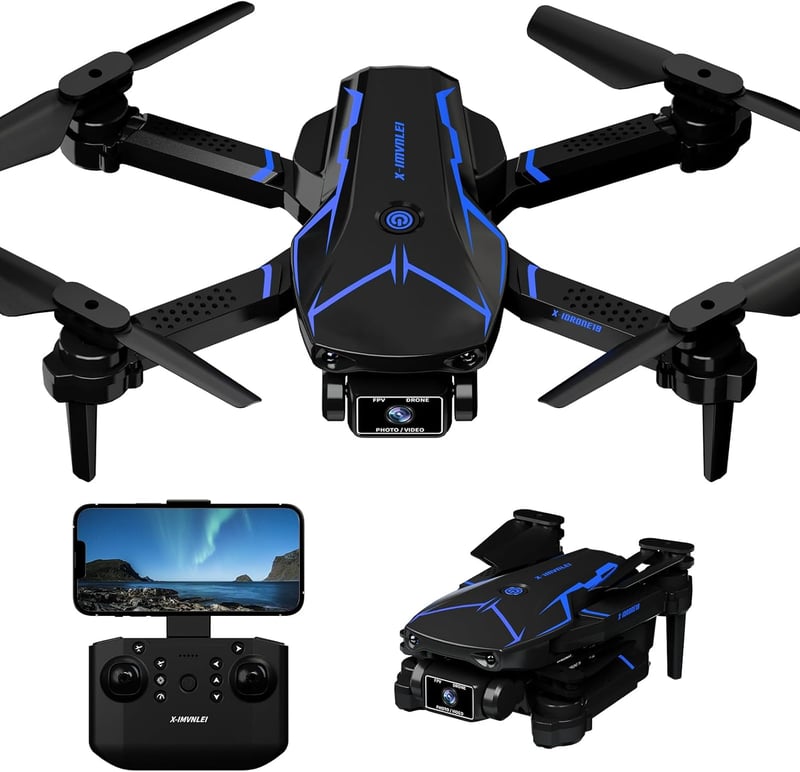 FAKJANK X19 Mini Drón 720P HD Dupla Kamerával, WiFi FPV Élő Képátvitel, Összecsukható Quadcopter Gyerekeknek, Kezdőknek, Gesztus Vezérlés, O