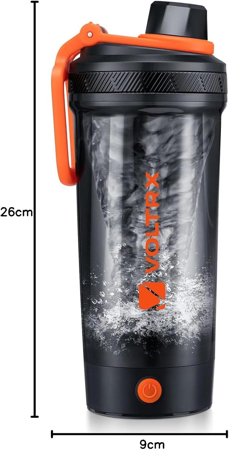 VOLTRX Elektromos Protein Shaker 680ml - USB-C Tölthető Keverőpalack, BPA-mentes Tritan Anyagból, Turmixokhoz és Étkezés-helyettesítőkhöz