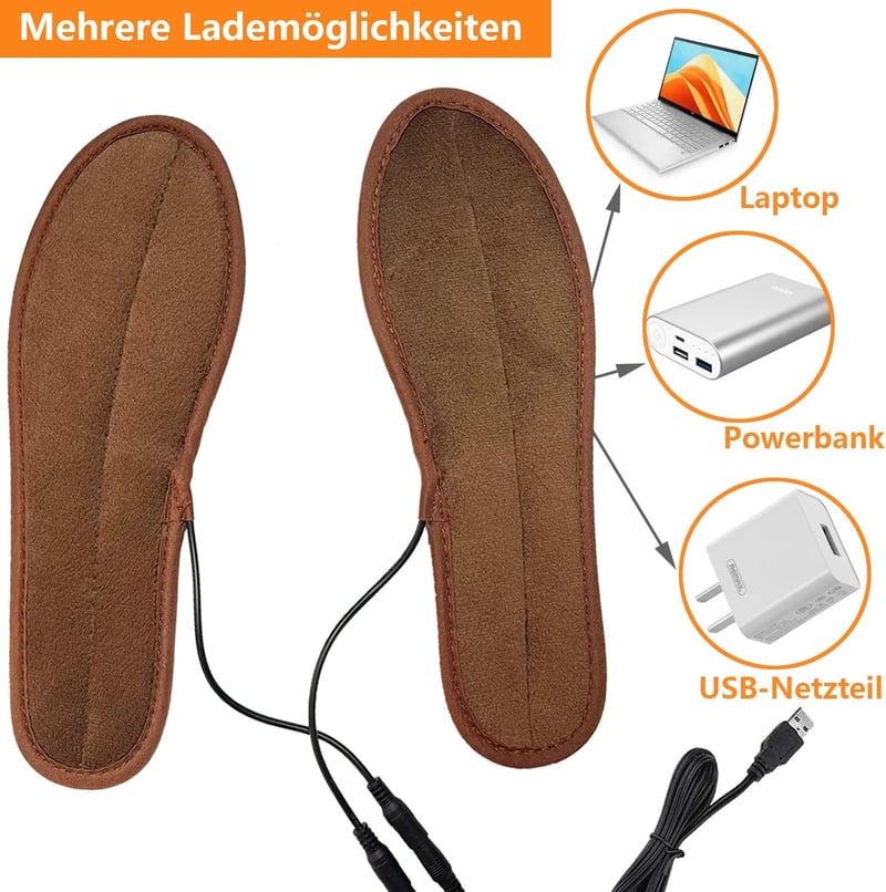Elektromos Fűthető Talpbetét USB-s, 39-40-es, 3 Fokozatú, Mosható