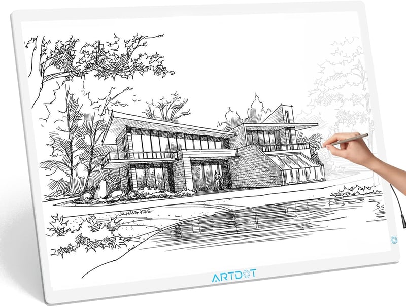ARTDOT A1 Világító Tábla 5D Gyémántfestéshez - Állítható Fényerősségű LED Panel Gyémánt Mozaik Készítéshez (90x60cm) - 04-A1