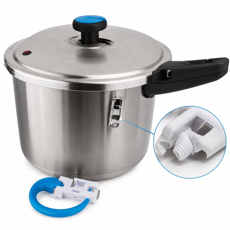 Oală sub presiune SEB ClipsoMinut Easy din oțel inoxidabil, 9 litri — filet deteriorat la unul dintre mânere, mânerul cade (produs resigilat/outlet)
