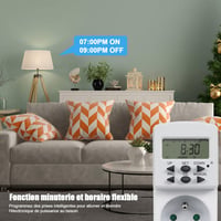 EXTRASTAR Programozható Digitális Időzítő Konnektor - Elektromos Aljzat Időzítéssel Otthoni Készülékekhez 6