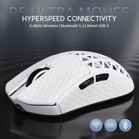 ATTACK SHARK R5 Ultra Szénszálas Gamer Egér, 39g Szuperkönnyű, 8000Hz Vezeték Nélküli, 42000 DPI, Bluetooth/2.4G/Vezetékes, Fehér 7
