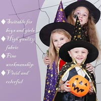 Gyerek Varázsló Köpeny Kalappal - Halloween Boszorkány Jelmez 5