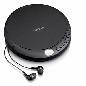 Player CD portabil Lenco CD-010 cu căști și cablu de încărcare USB - negru — fără cablu de încărcare (stare: vezi a 2-a fotografie)