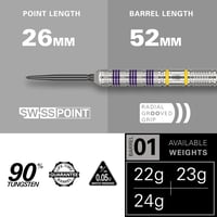 Target Luke Littler "The Nuke" 90% volfrám nyilas darts készlet, 22g, Swiss Point rendszerrel 3