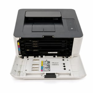 Farebná laserová tlačiareň HP Color Laser 150nw, A4, Wi-Fi, LAN, USB, 18 str./min, bielo-sivá, používaná
