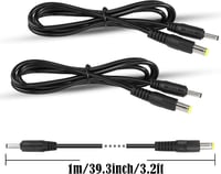 GINTOOYUN 2 db DC 5.5x2.1mm - DC 3.5x1.35mm Tápkábel Biztonsági Kamerákhoz, Mini Hangszórókhoz, 1m Hosszú, 24AWG Réz Vezeték 6
