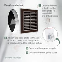 Vent Systems 100mm Kültéri Szellőzőrács 2db - Fürdőszobai Elszívó Fedél - Rovar, Madár és Rágcsálóvédelem - Barna Műanyag Szellőzőnyílás 10c 5
