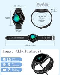 HUAKUA Okosóra Telefonálási Funkcióval, Bluetooth Hívás, SpO2 Mérés, Pulzusmérő 9