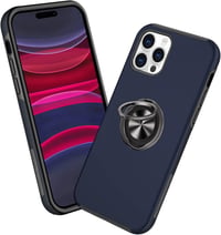 Apple iPhone 14 Pro Sötétkék Mágneses Gyűrűs Szilikon Védőtok 1
