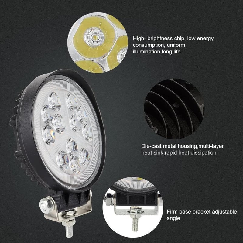 Kerek LED Offroad Munkalámpa 36W - 2db Vízálló Spotlámpa
