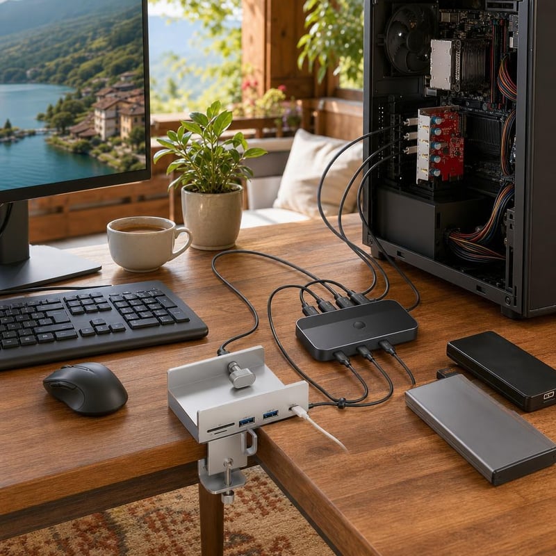 USB-bővítő mentőcsomag: 4 portos PCIe-kártya + kártyaolvasós hub + 2 PC/4 eszközös kapcsoló