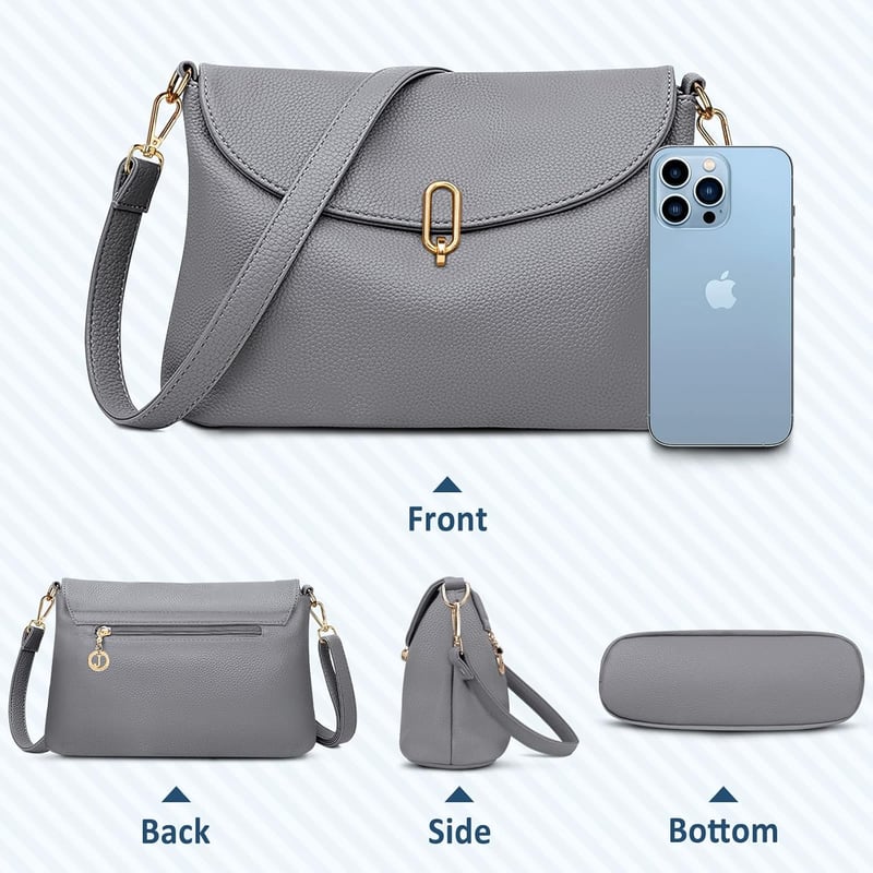JUYANO Női Kis Méretű Válltáska - PU Bőr Crossbody Táska Állítható Pánttal és Kártyatartóval