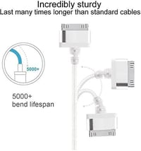 InfoTechnica 2M Nylon Fonott 30-Pin USB Kábel Alumínium Csatlakozókkal, 2db 3