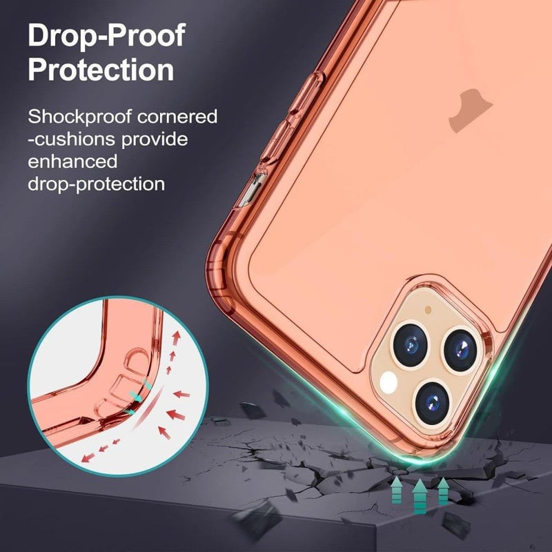 Apple iPhone 11 Pro Max Rózsaarany Áttetsző Szilikon Tok Kitámasztóval