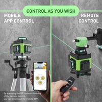 Weytoll 16 Vonalas Keresztlézer Szintező Szett Állvánnyal - 4x360° Zöld Lézer, IP54, 2400mAh Akkumulátor, Bluetooth, Mágneses Alap, Csempézé 7