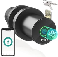 FITNATE Ujjlenyomat-olvasós Ajtókilincs, Okos Biometrikus Zár Applikációs Vezérléssel, Fekete, Hálószobába, Otthonba, Irodába 1