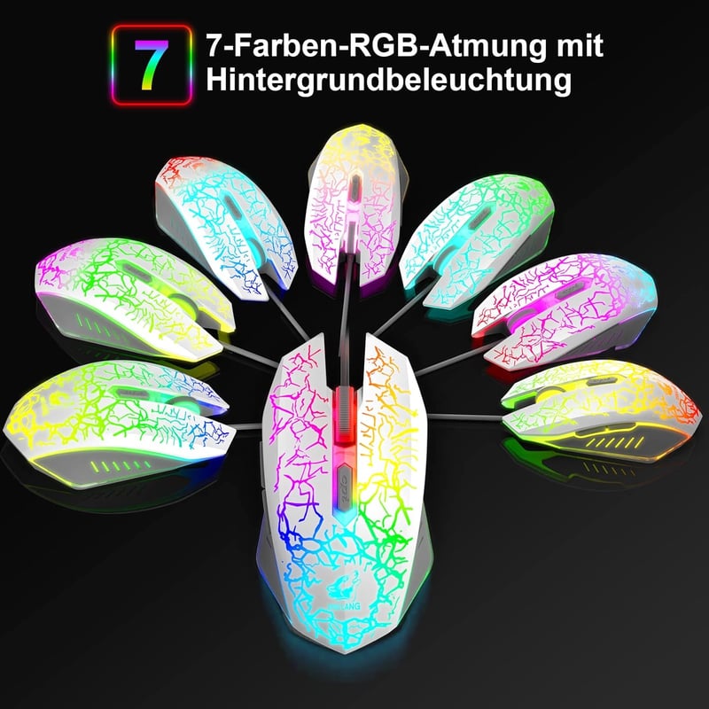 Trust GXT 838 Azor fehér RGB gaming billentyűzet és egér szett PC/PS5/PS4/Xbox
