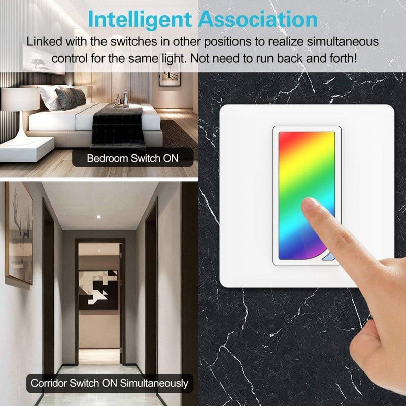 MoKo WiFi RGB Dimmer Okoskapcsoló 3db, Alexa/Google/Siri Kompatibilis
