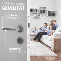 Vellure® Rozsdamentes Acél Ajtókilincs Szett 4db - Beltéri Ajtókhoz, Sablonnal 5