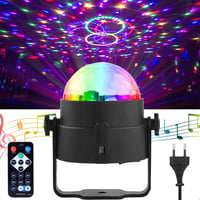 SEBRUANC LED Diszkógömb szett - Zenére mozgó, RGB fényjáték, távirányítóval (2 db) 3