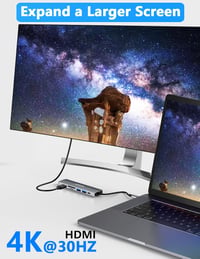 ZESKRIS 7-in-1 USB-C Hub Adapter Ethernet, 100W PD, 4K HDMI, USB 3.0, TF/SD/microSD Kártyaolvasó - MacBook, iPad Pro, Switch Kompatibilis 4