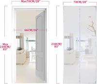 Apalus Mágneses Szúnyogháló Ajtóra 70x210 cm - Erkély, Pince és Teraszajtókra, Egyszerű Ragasztós Felszerelés, Fúrás Nélkül 4