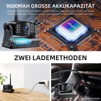 eRapta 5" LCD Vezeték Nélküli Tolatókamera Szett 1080P Monitorral - 9600 mAh Akkumulátor, 2 Perces Telepítés, IP69K Vízálló, Autóhoz, Tehera 5
