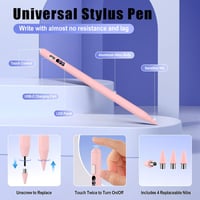 TiMOVO Gyorstöltős Érintőképernyős Stylus Toll - iPad, iPhone, Android, Samsung, Xiaomi Tabletekhez - Töltésjelzővel, Rózsaszín 5
