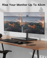 ErGear Dupla Monitortartó 13-32" Képernyőkhöz - Szabadon Álló Asztali Állvány, 180° Forgatható, 360° Elforgatható, VESA 75/100, 8kg Terhelhe 5