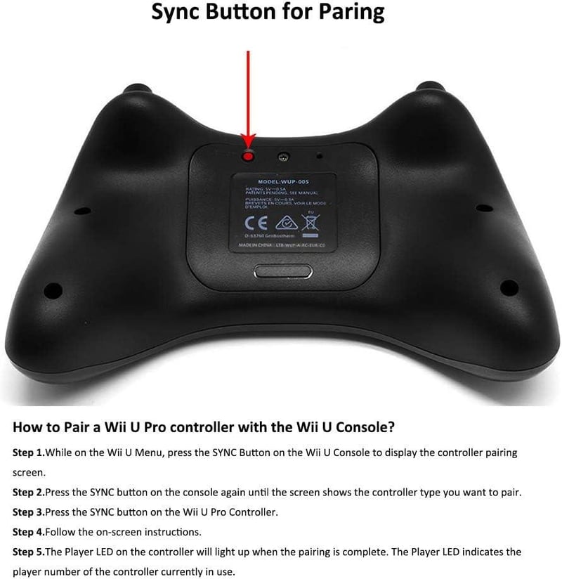 Wii U Pro Kontroller - Fekete Vezeték Nélküli Ergonomikus Gamepad