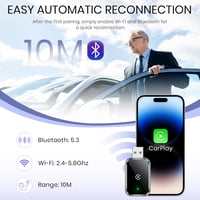 AIZEO Vezeték Nélküli CarPlay Adapter - Gyors Átállás Vezetékes CarPlayről Vezeték Nélkülire, Plug and Play, iPhone iOS 10+ Kompatibilis

AI 12