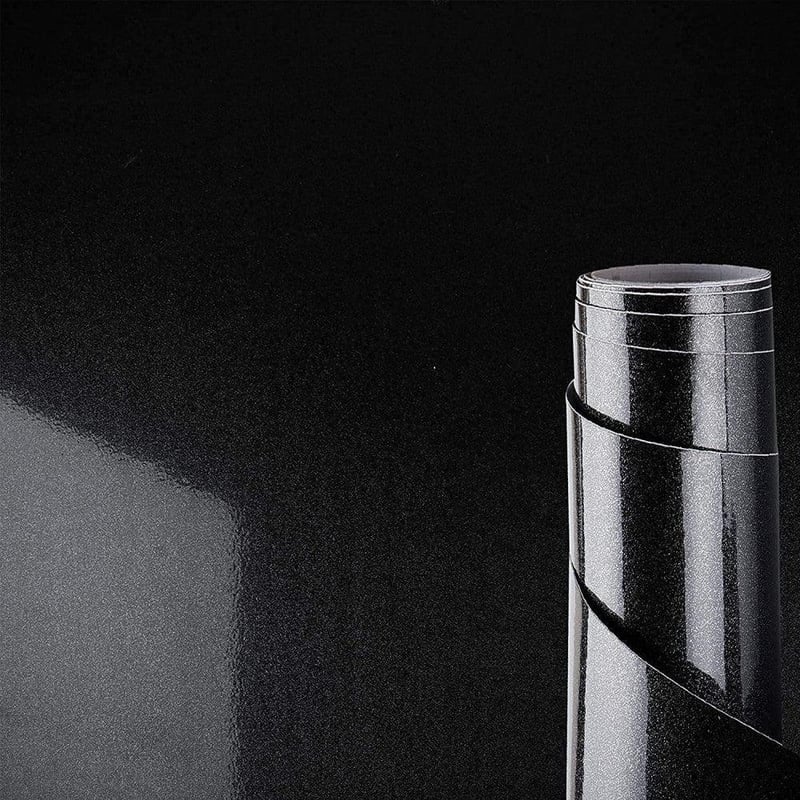 Fekete Gyöngyház Öntapadós Bútorfólia 300x40cm - Vízálló Konyhai Dekor