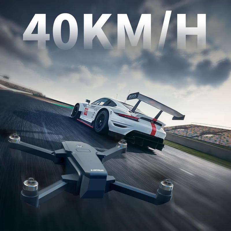 FAKJANK 4K HD Drón Kamerával, 40 km/h, Összecsukható FPV Drón, 5GHz WiFi, Kefementes Motor, Kezdőknek, 2 Kamera, 2 Moduláris Akkumulátor, 30