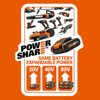 Worx WG908E 20V Max akkus teleszkópos sövényvágó és ágvágó 2