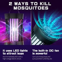 AICase 2 az 1-ben Elektromos Szúnyogirtó Lámpa - Újratölthető UV Rovarcsapda Ventilátorral, Kempingezéshez, Kertbe, Otthonra, 100-150m² Ható 4