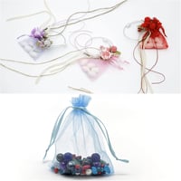 Fehér organza ajándékzacskó 100db - 5x7cm, esküvőre, partira 6