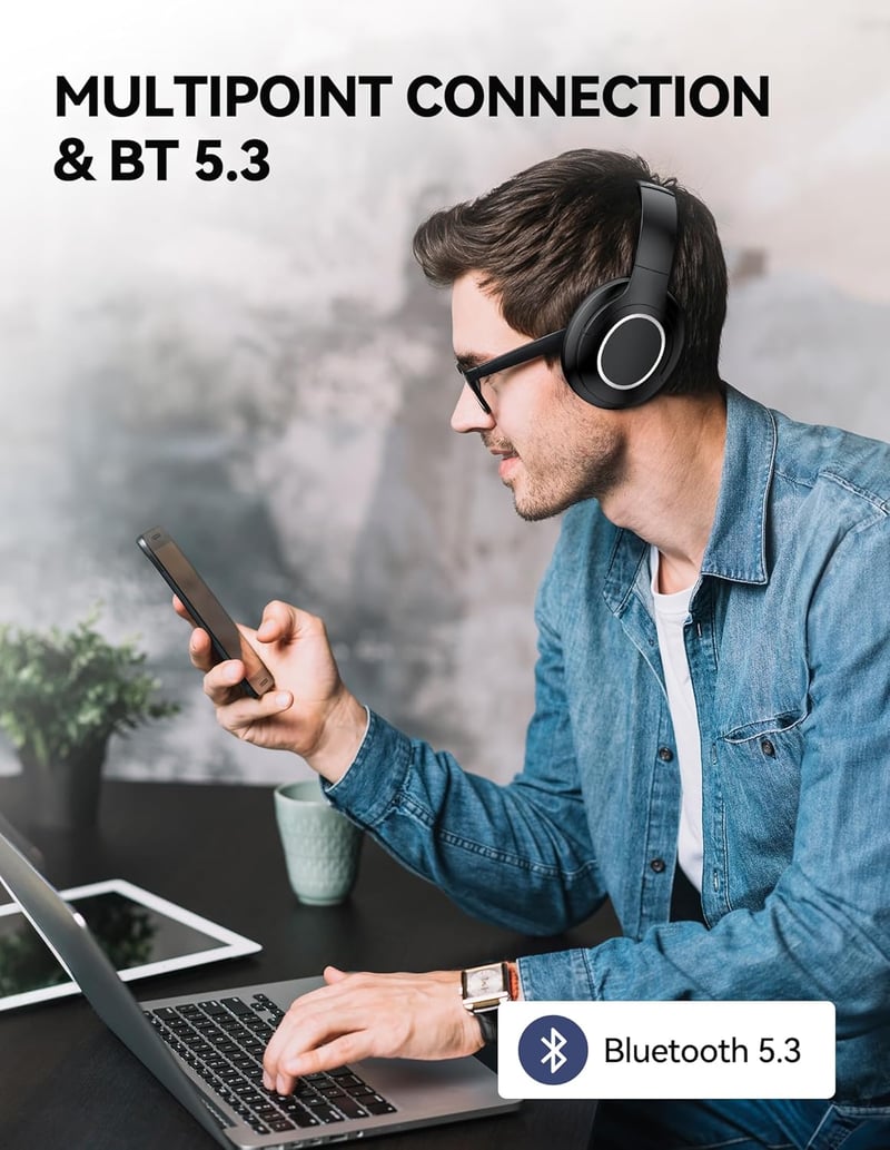 TeckNet Bluetooth Fejhallgató Vezeték Nélküli Hi-Fi Sztereó Mikrofonnal Zajszűréssel