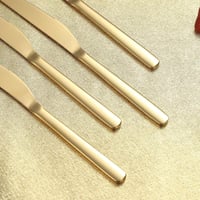 Arany színű, 12 részes prémium steakkészlet - HOMQUEN evőeszköz szett 6 személyre 7