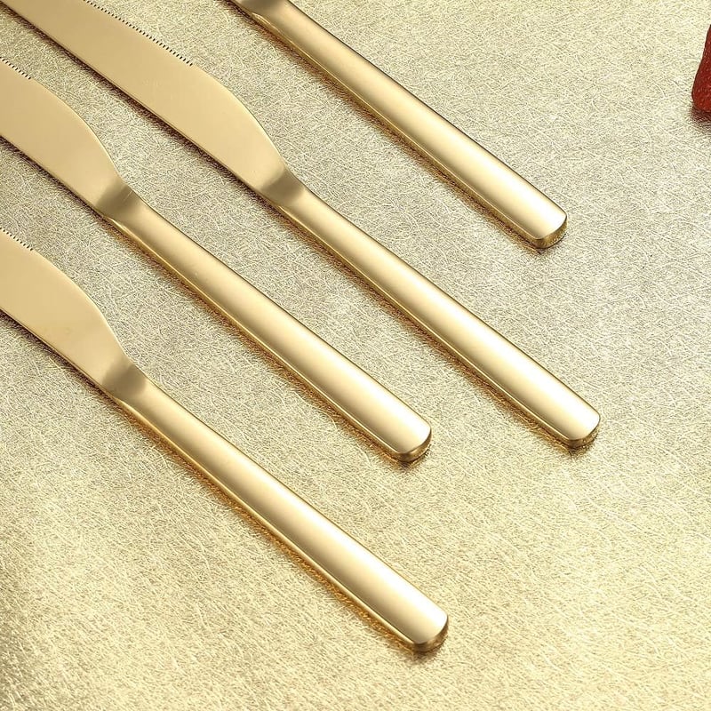 Arany színű, 12 részes prémium steakkészlet - HOMQUEN evőeszköz szett 6 személyre