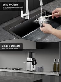 FOHERE 5 az 1-ben Elektromos Zöldségszeletelő és Sajt Reszelő, 80W, Cserélhető Pengékkel, Tárolódobozzal, Krumpli, Gyümölcs és Zöldség Aprít 8