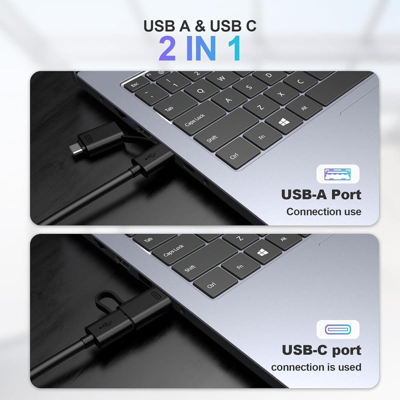 Qhou 4 Portos USB 3.0 Hub - Gyors Adatátvitel, USB-C Csatlakozás
