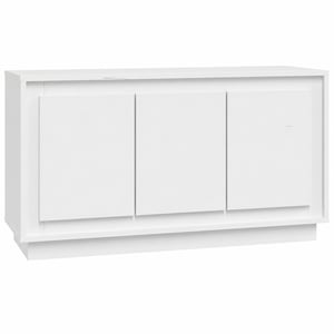 vidaXL Komoda biela 102x35x55 cm drevotrieska — poškodená, čiastočne funkčná: poškodená priečka a zadný panel (stav: pozri 2. obrázok)