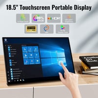 Prechen 18,5" Hordozható Érintőképernyős Monitor - 1080P FHD IPS, 99% sRGB, HDR, USB-C/HDMI, VESA, 180° Állítható, Laptop/PC/PS5/Xbox Kompat - black 2