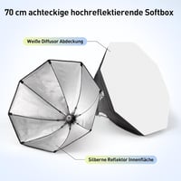 FGen Oktogonális Softbox Fotóstúdió Szett 135W 5500K LED Lámpákkal, 70cm Fénydoboz és 2m Állítható Állványok Portré és Termékfotózáshoz 8