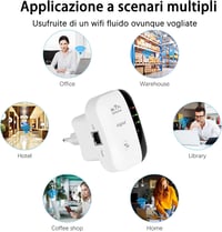 Aigital WiFi Jelerősítő és Access Point 300Mbps - Vezeték Nélküli Jelismétlő LAN Porttal, WPS Gombbal, Kompatibilis Minden WiFi Modemmel és  6