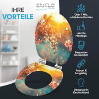 Sanilo Cseresznyevirág WC-ülőke Puha Záródással - Ovális Fa Toalettülőke, Könnyű Szerelés, Strapabíró Zsanérok, Modern Dizájn 2