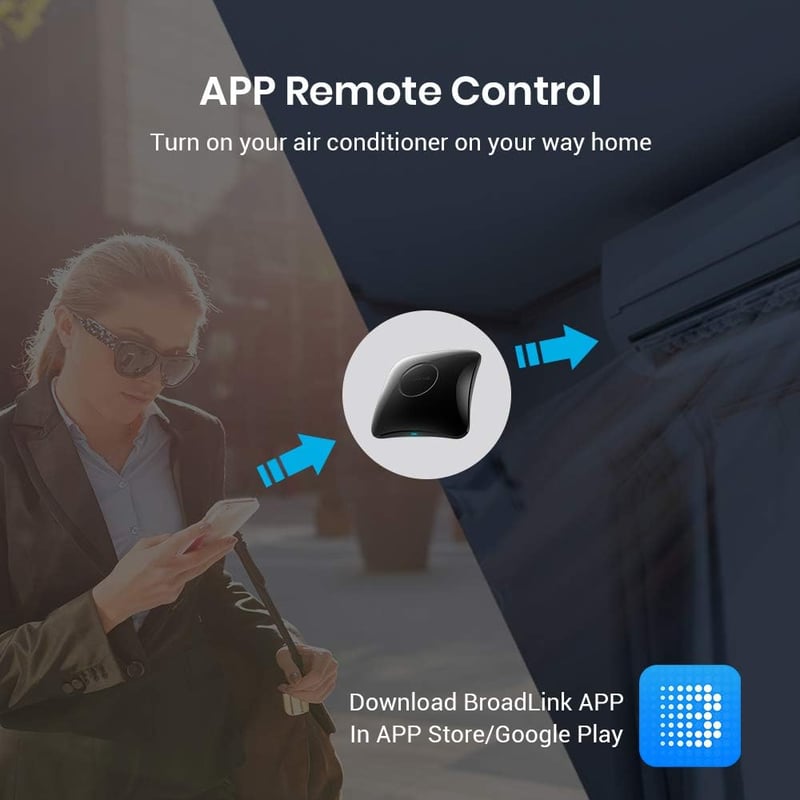 Broadlink RM4 Pro S Univerzális RF IR Távirányító Hub Hőmérséklet és Páratartalom Érzékelővel - Alexa, Google Home, IFTTT Kompatibilis Okoso